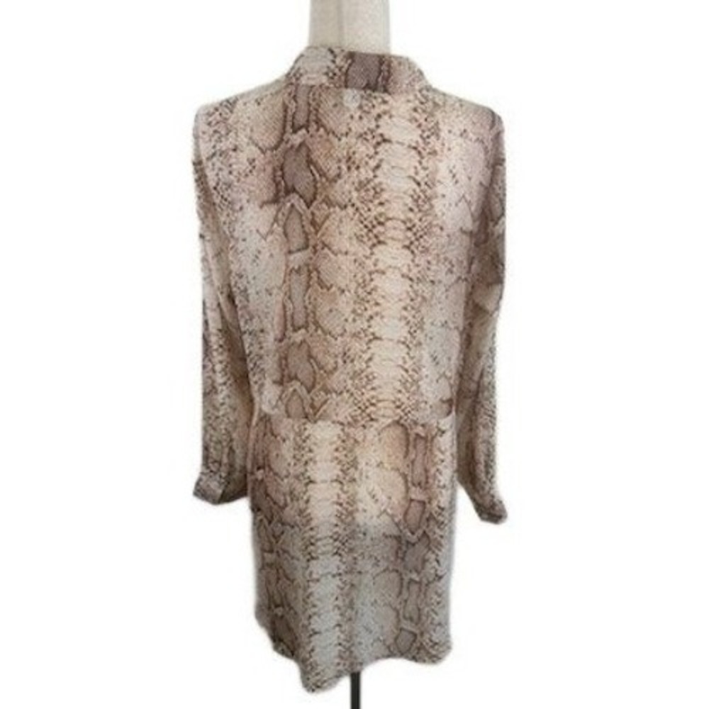 Bar III Snake Python Print Tie Front Sheet Long S… - image 3